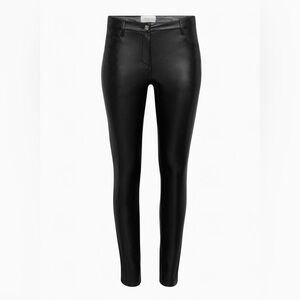 Aritzia/Wilfred The Melina black vegan leather high rise skinny leg pant